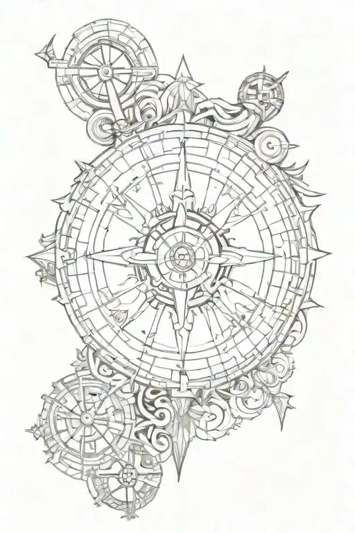 viking compass tattoo design idea