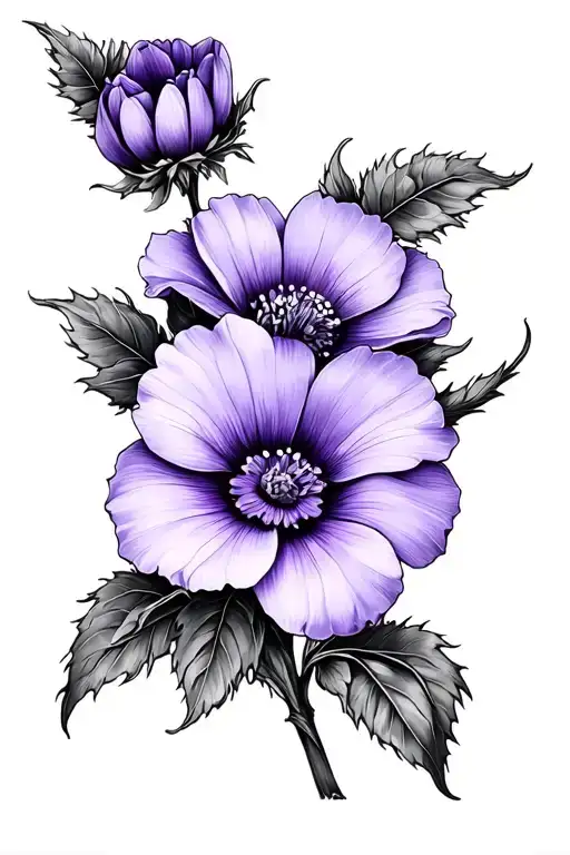 violet and primrose flower tattoo designs inspired tattoo design idea