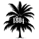 numbers 1804 with palm tree growing  tattoo design idea