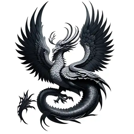 Garuda et Naga tattoo design idea