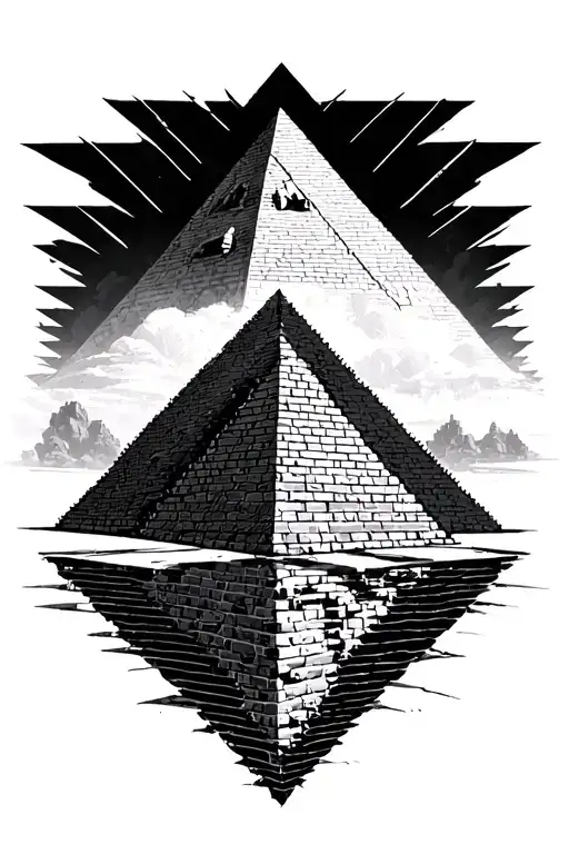 pyramids modern symmetrical tattoo design idea