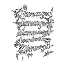 the word "damaged" written in crazy chicken scratch letters tattoo design idea