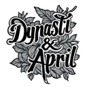"Dynasti & April" name script tattoo design idea