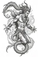 djinn fire tattoo design idea