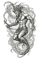 djinn fire tattoo design idea