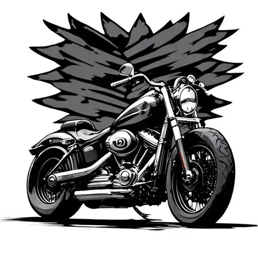 Harley Davidson motorcycle tattoo design idea