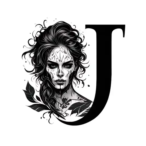 Hidden J tattoo design idea