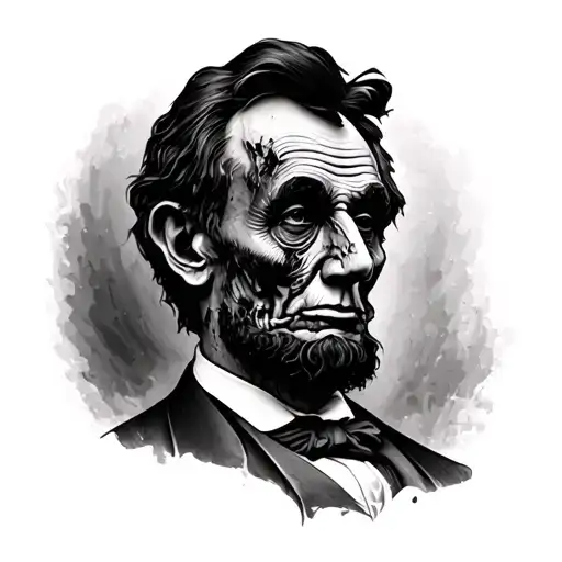 Abraham Lincoln zombie head tattoo tattoo design idea