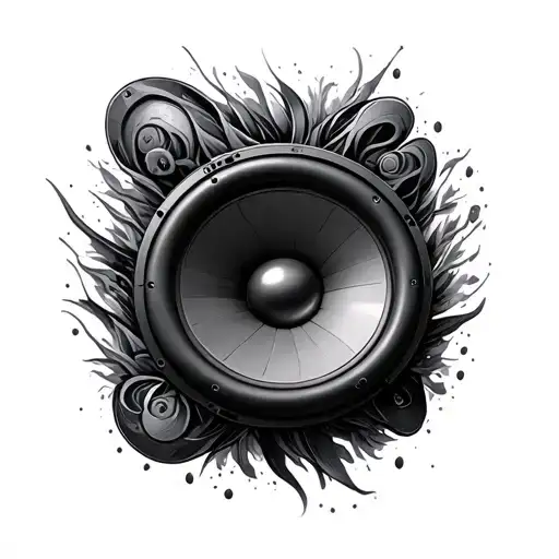 subwoofer cross tattoo design idea