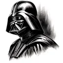 Darth vader with half mask tattoo design idea