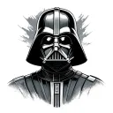 Darth vader with half mask tattoo design idea