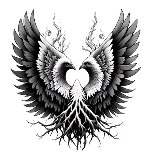 Roots And Wings tattoo design idea