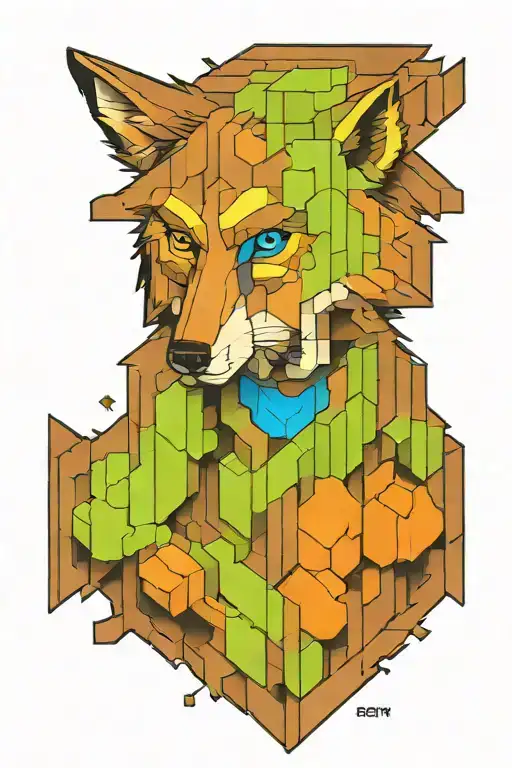 minecraft wolf tattoo design idea