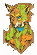 minecraft wolf tattoo design idea