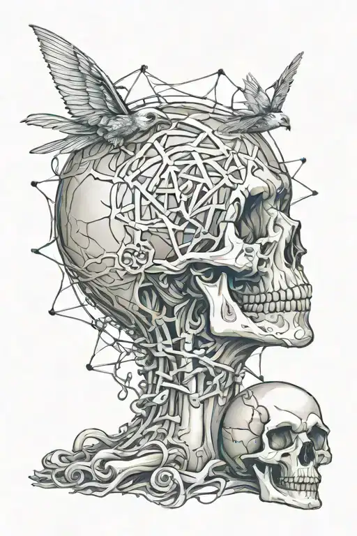 holy death network tattoo design idea