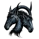 Gemini and Capricorn constellation merging tattoo design idea