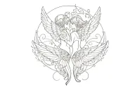 wings minimalist between butterfly and angel not back tattoo design idea