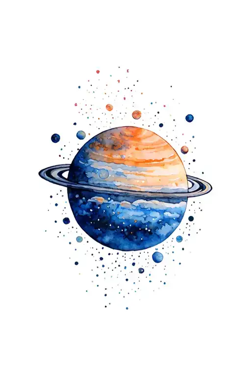 solar system planets tattoo design idea