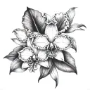 Cattleya Orchid tattoo design idea