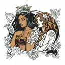 virgo, primrose, aquarius and osumunda tattoo design idea