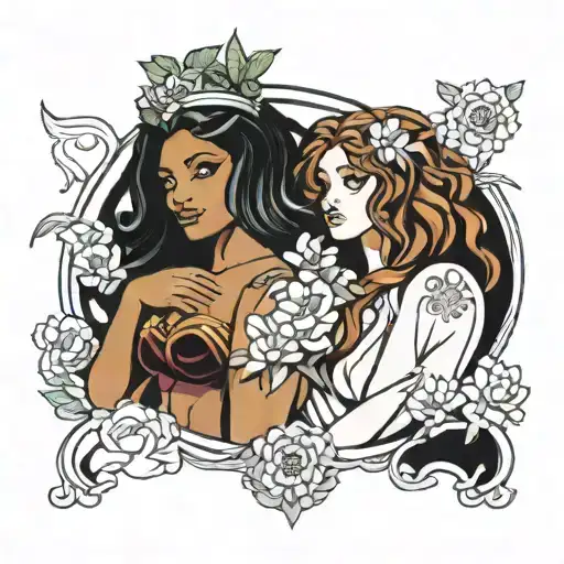 virgo, primrose, aquarius and osumunda tattoo design idea