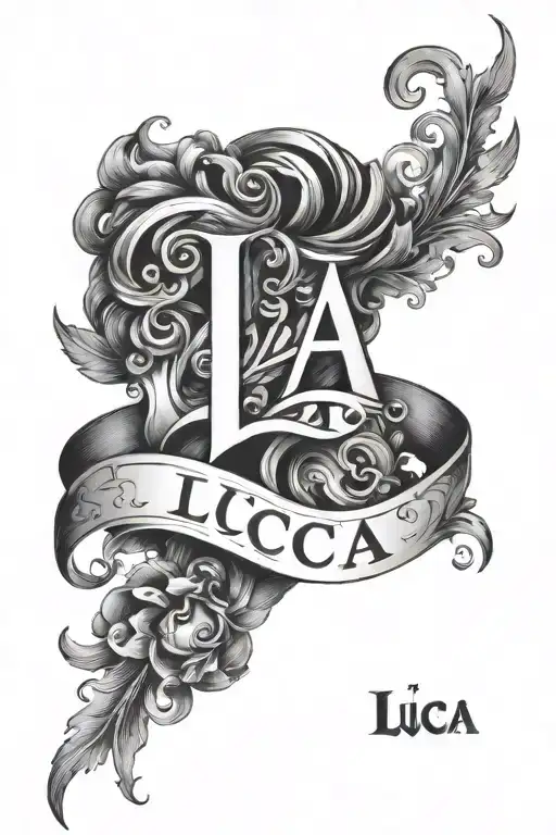 the word 'Luca' tattoo design idea