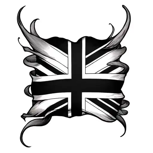 Black Union Jack tattoo design idea