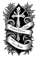 proverbs 3:5 6 with crosses and the name trevor  tattoo design idea