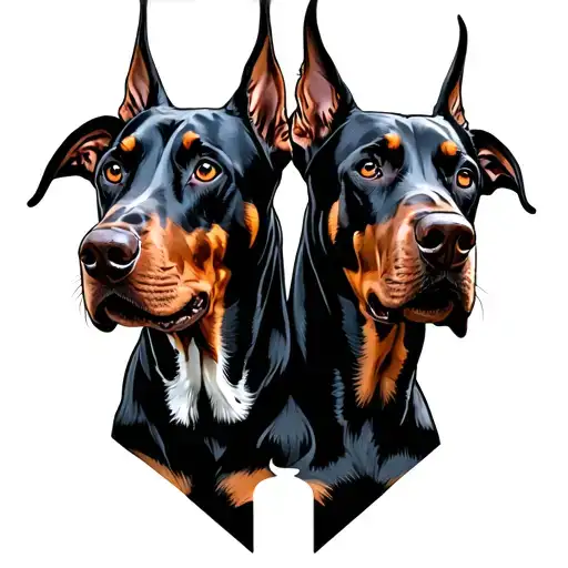 3 headed doberman rabid cerbus dog tattoo design idea