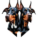 3 headed doberman rabid cerbus dog tattoo design idea