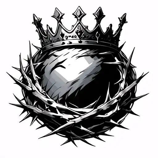 crown wrapped in thorns tattoo design idea