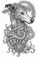 medusa inspired greyhound tattoo design idea