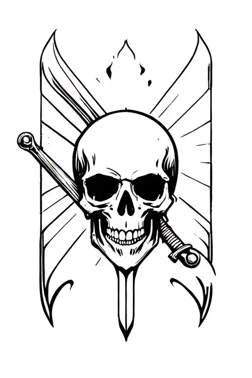 skull, pirate, sword out tattoo design idea