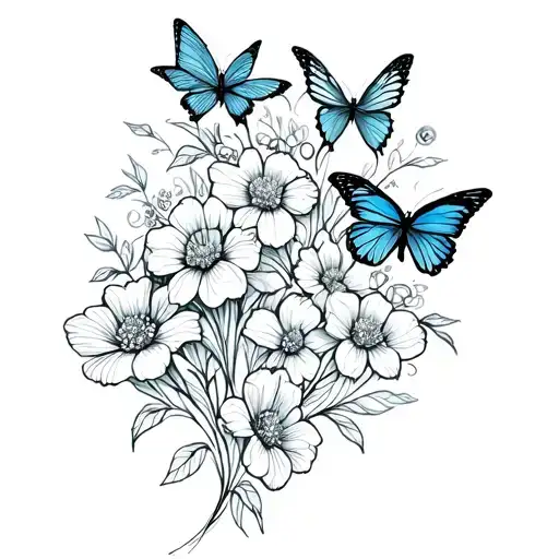 wallflowers with butterflies intertwined tattoo design idea