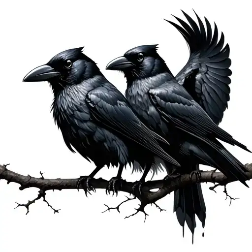 "XVII-XI-XIV" crows made tattoo design idea