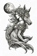 freya and moon  tattoo design idea