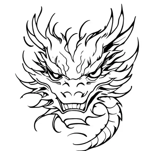 japanese dragon face tattoo tattoo design idea