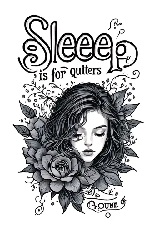 sleep is for quitters  tattoo design idea