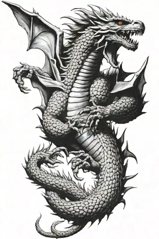 Godzilla vs King Ghidorah tattoo design idea