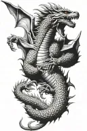 Godzilla vs King Ghidorah tattoo design idea