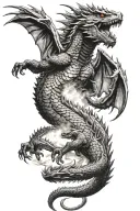 Godzilla vs King Ghidorah tattoo design idea