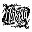 " Nakela " ambigram tattoo that says "Nakela" and spells "Doonie" backwards tattoo design idea