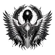cybersigilism wings full back tattoo tattoo design idea