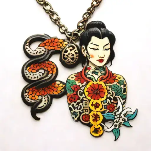 Necklace tattoo design idea