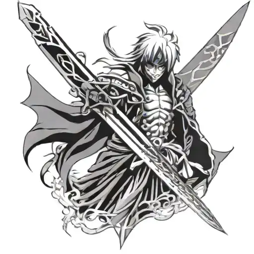 Ichigo Bankai Sword tattoo design idea