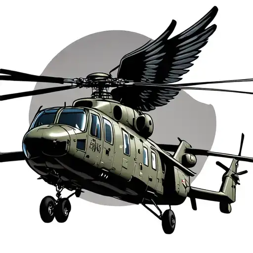 army helicopter wings tattoo design idea