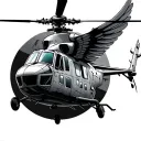 army helicopter wings tattoo design idea