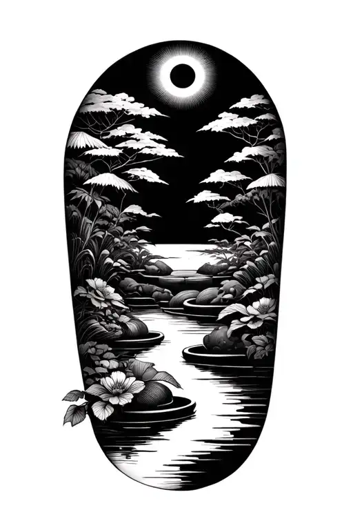 zen garden scene tattoo tattoo design idea