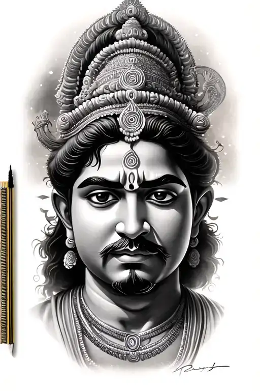 Mahadevan Thrishul and Hanuman Gada tattoo design idea