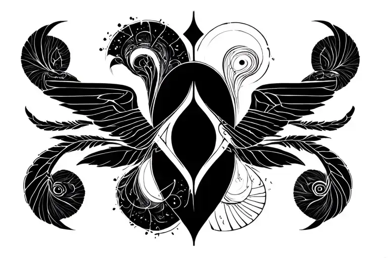 Gemini symbol merged tattoo design idea